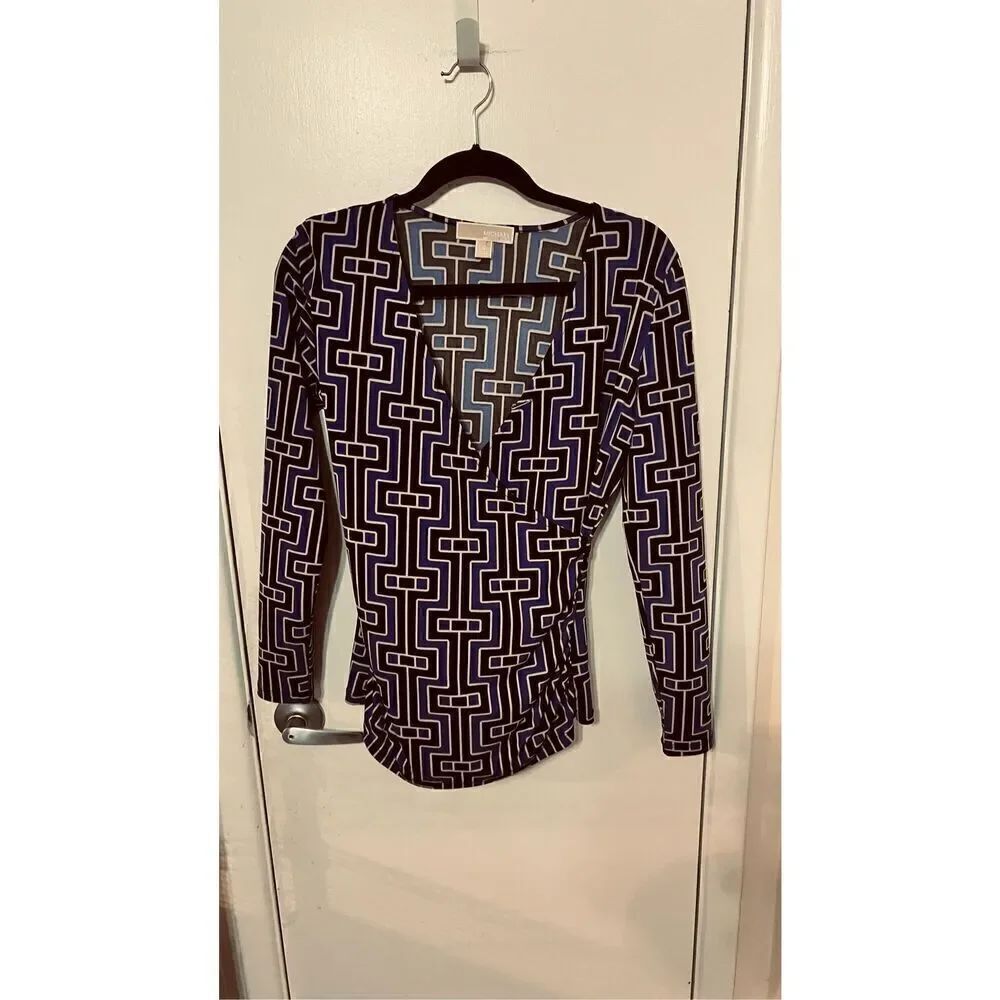 Michael Michael Kors Sheath Wrap Blouse Size S